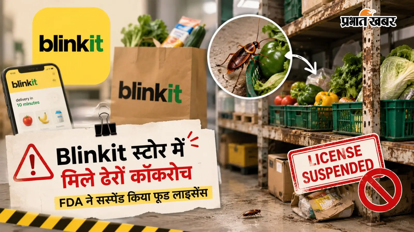 फल-सब्जियों के बीच कॉकरोचों का डेरा, FDA ने किया Blinkit का लाइसेंस सस्पेंड