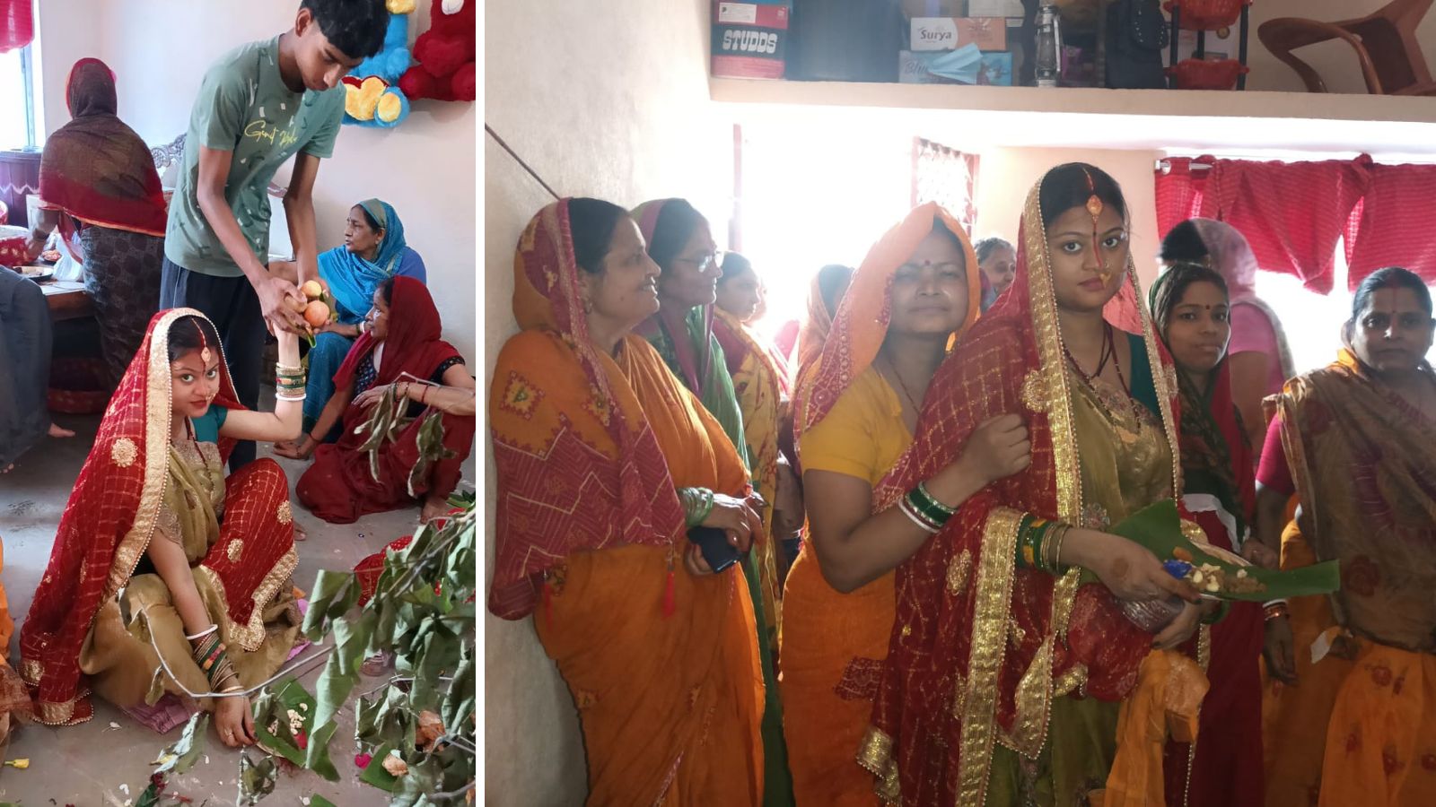 व्रत के दौरान नवविवाहिता की तस्वीर.