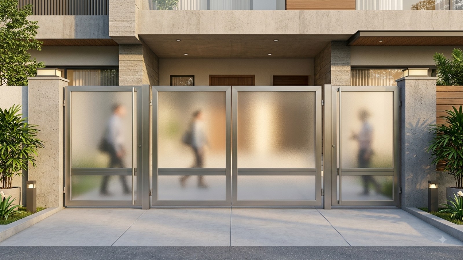 frosted glass main gate design