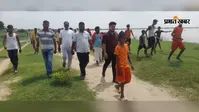 राघोपुर में गंगा का कहर, सैकड़ों एकड़ जमीन नदी में समाई, कटाव का अधिकारियों ने लिया जायजा