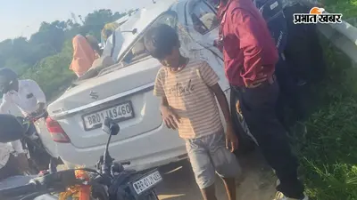 तेज रफ्तार कार डिवाइडर से टकराकर चार बार पलटी, चार लोग गंभीर रूप से घायल, सभी को रेफर किया
