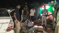 जमुई में शराब से लदी तेज रफ्तार कार चाय दुकान में घुसी, 552 बोतल विदेशी शराब बरामद, चालक फरार