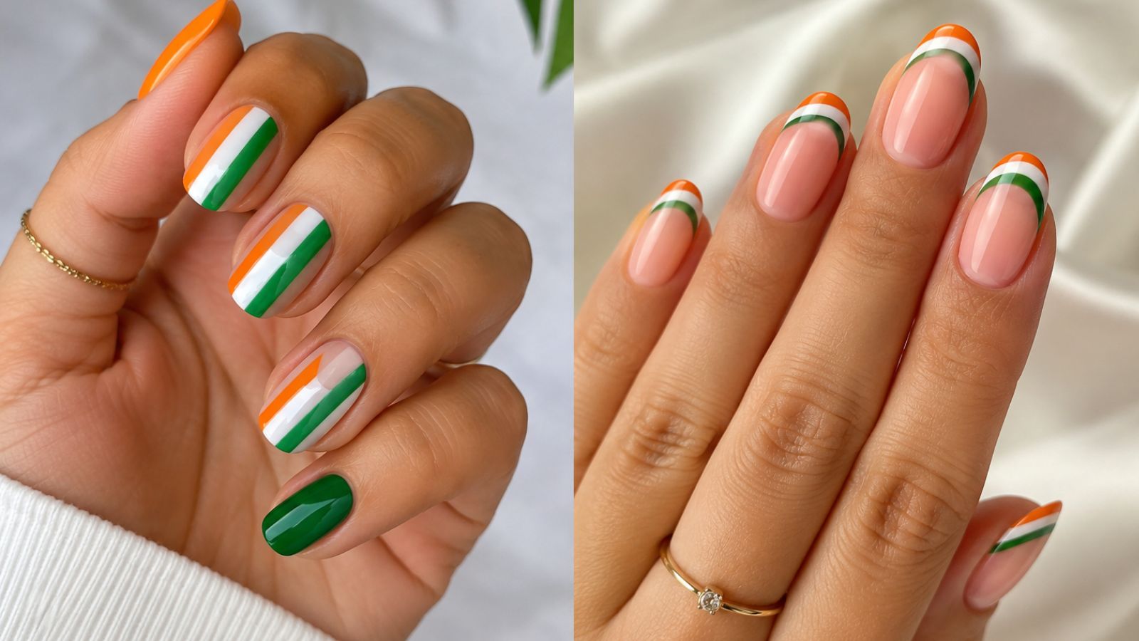 सिंपल ट्राईकलर नेल आर्ट, PC - AI