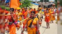 कटोरिया में धूप से नहीं डिगी आस्था, शाम होते ही बोल-बम के जयकारों से गूंज उठा कांवरिया पथ