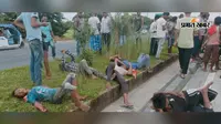 NH-327E पर मजदूरों से भरी पिकअप अनियंत्रित होकर पलटी, हादसे में कई घायल, दो की हालत नाजुक