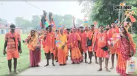 अमदाबाद से देवघर के लिए रवाना हुआ कांवरियों का जत्था, 'हर-हर महादेव' के जयकारों से गुंजायमान हुआ इलाका