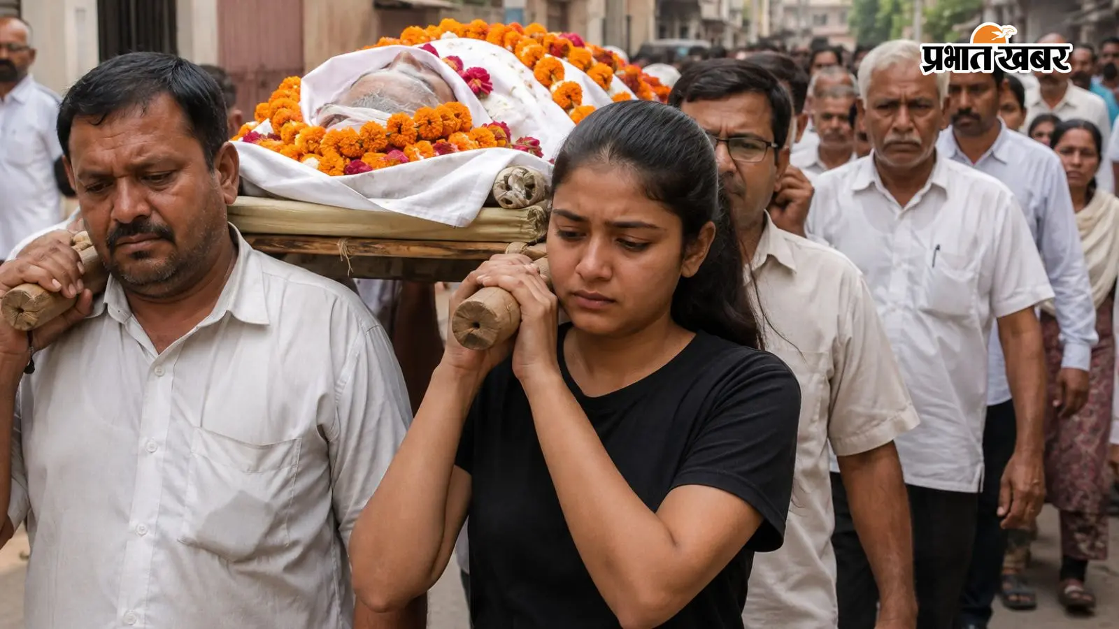 अलीगढ़ में 19 वर्षीय बेटी ने पिता की अर्थी को दिया कंधा, अंतिम यात्रा का दृश्य देखकर रो पड़े लोग