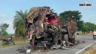 रेंबा में ट्रक और ट्रेलर की भीषण टक्कर, ट्रक का अगला हिस्सा पूरी तरह क्षतिग्रस्त