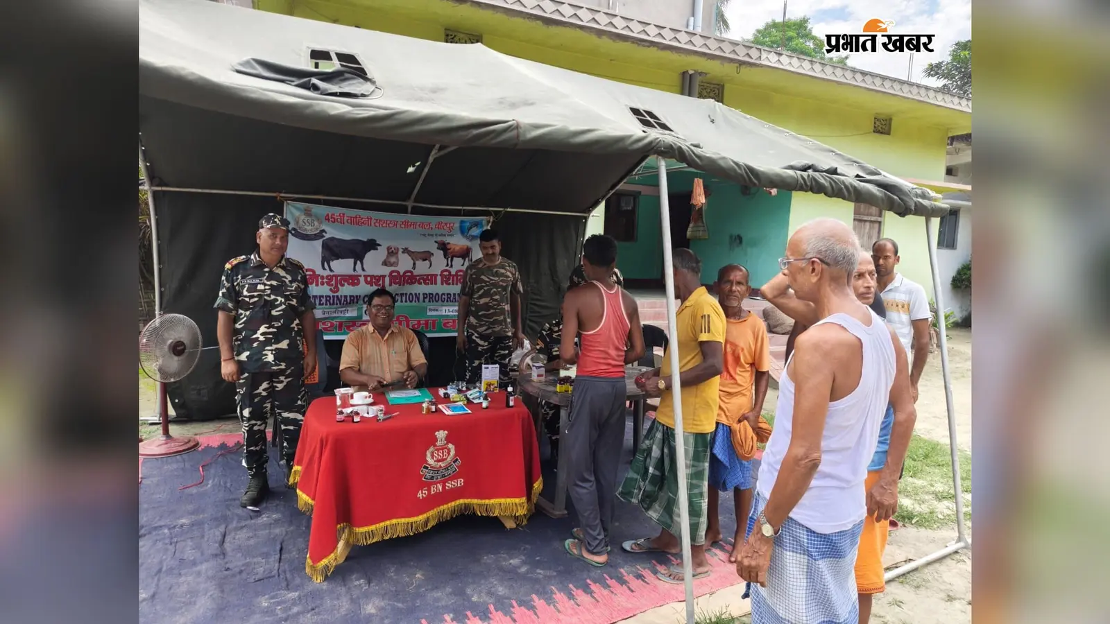 सुपौल में SSB की पहल से बनैलीपट्टी में लगा पशु चिकित्सा शिविर, सीमावर्ती गांव के पशुपालकों को मिली राहत