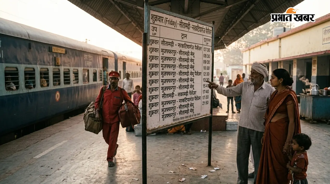 सीतामढ़ी रेलवे स्टेशन से शुक्रवार को चलने वाली अप और डाउन ट्रेनों की समय सारिणी