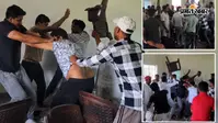 पंचायत घर में सुनवाई के दौरान भिड़े ग्रामीण और सचिव, कुर्सियां चलीं तो VIDEO हुआ वायरल