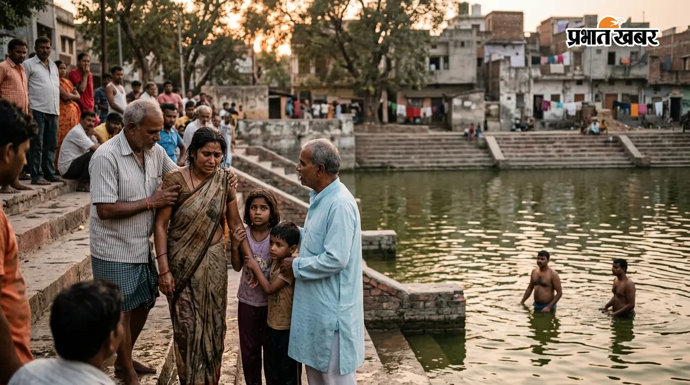 साहू पोखर में युवक डूबा, साथी फरार; बच्चों संग जान देने पहुंची महिला को बचाया