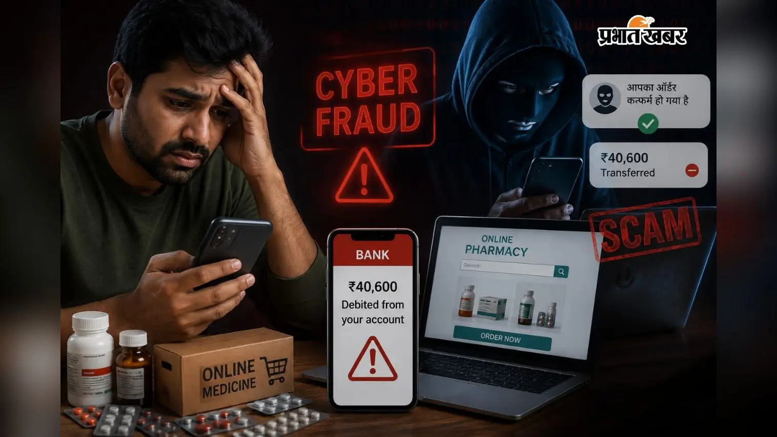ऑनलाइन दवा मंगाना पड़ा महंगा, साइबर ठगों ने खाते से उड़ाये 40,600 रुपये