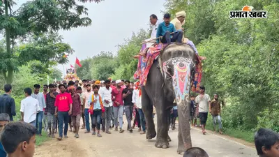 कैमूर के अमांव में हर-हर महादेव के जयकारों से गूंजा गांव, हाथी-घोड़े और रथ के साथ निकली भव्य कलश यात्रा
