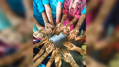 'हर घर तिरंगा' अभियान के तहत न्यू प्राथमिक विद्यालय निरबिसपुर में हुई मेहंदी प्रतियोगिता