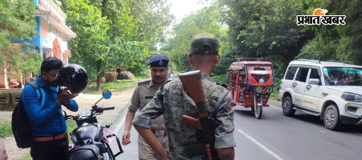 सड़को पर वाहन जांच करते पुलिस अधिकारी, | Prabhat Khabar Network