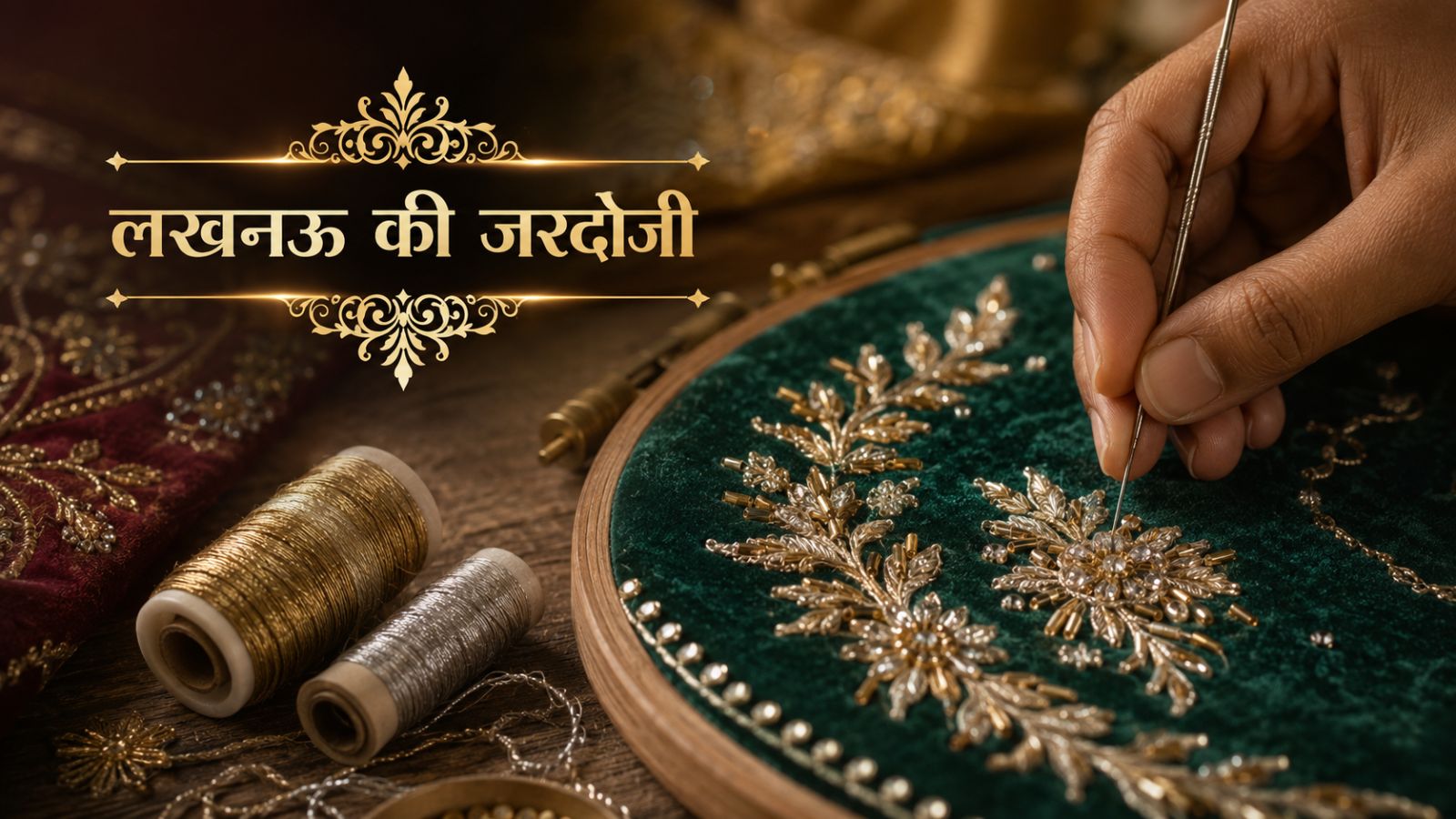 लखनऊ की जरदोजी (AI)