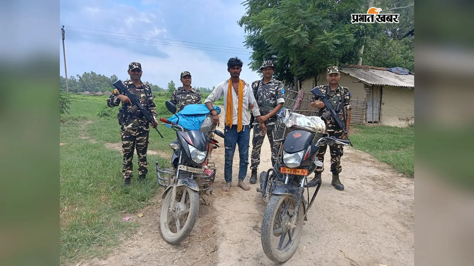नेपाल से बाइक पर लाई जा रही शराब जब्त, एसएसबी ने एक तस्कर को दबोचा, दूसरा फरार