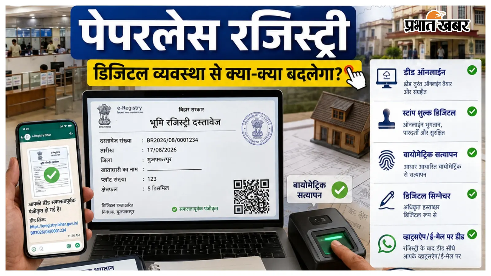 मुजफ्फरपुर में 17 अगस्त से शुरू होगी पेपरलेस रजिस्ट्री, जानें डिजिटल व्यवस्था से क्या-क्या बदल जाएगा