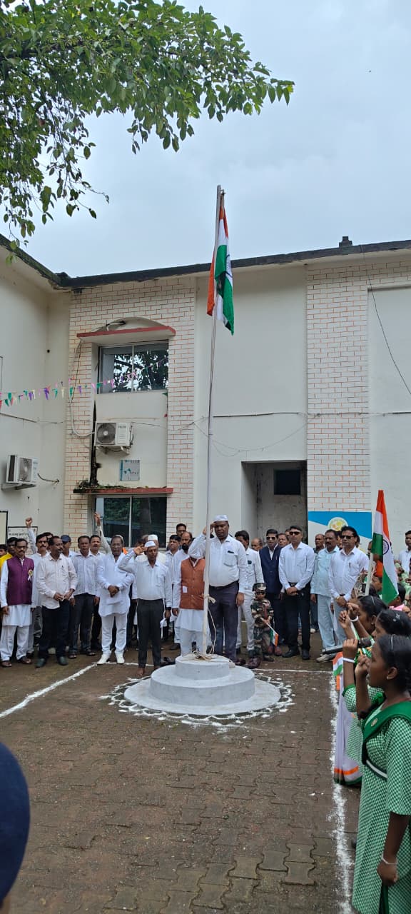 तिरंगे को सलामी देते बीडीओ.