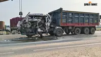 कैमूर : कर्मनाशा नहर के पास ट्रेलर ने ट्रक में मारी टक्कर, चालक-खलासी घायल