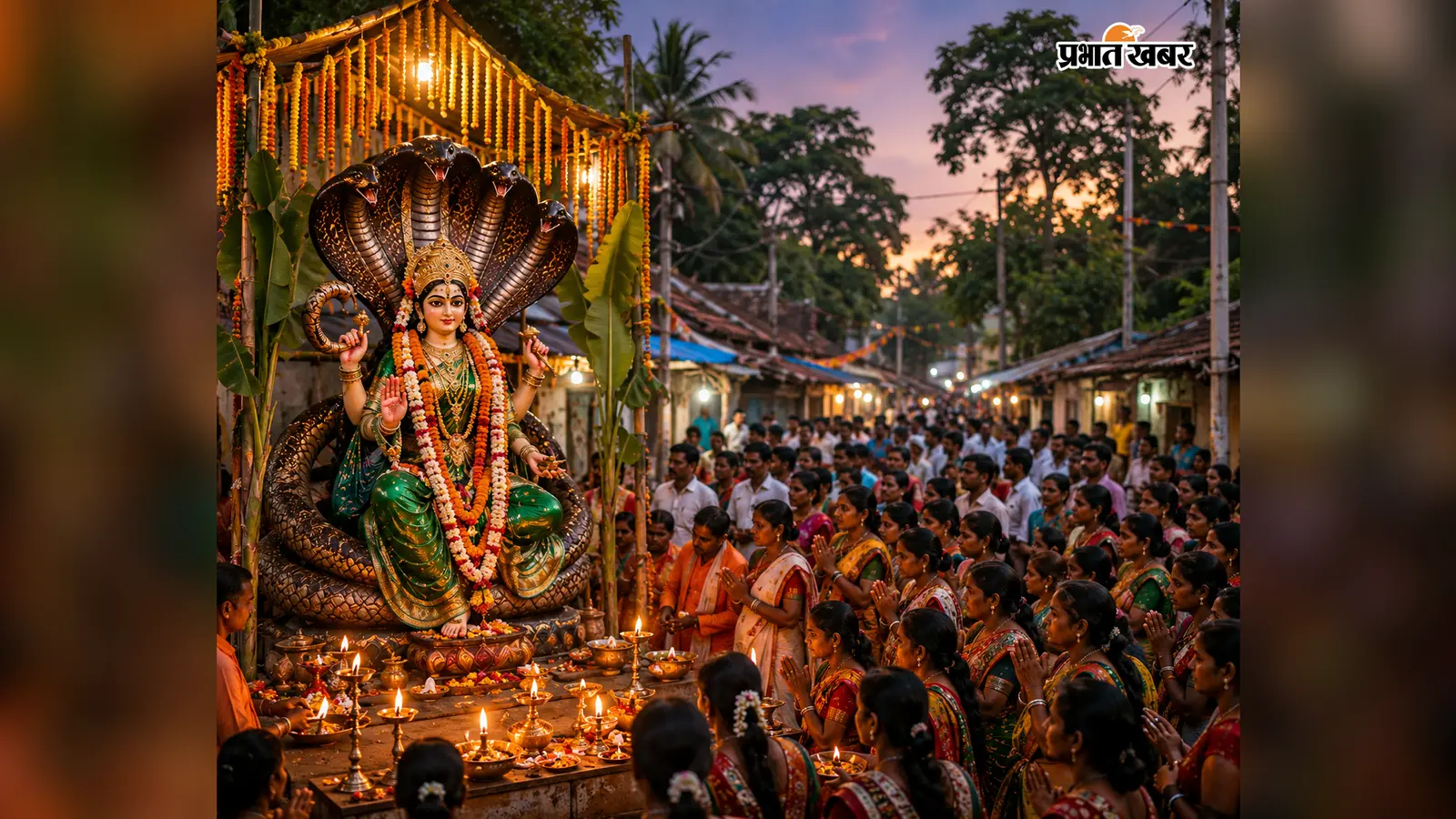शहर से सटे आदिवासी-मूलवासी बस्तियों में गूंज रहे मां मनसा के जयकारे, शाम को होगी महापूजा