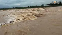 सोनभद्र: मूसलाधार बारिश से बिजुल नदी में उफान, लकड़ी के सहारे उफनती नदी पार करने को मजबूर ग्रामीण