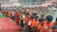 बक्सर: बाबा ब्रह्मेश्वर नाथ मंदिर में सावन की सोमवारी पर भक्तों की भीड़, हर-हर महादेव के जयकारों से गूंजा ब्रह्मपुर धाम
