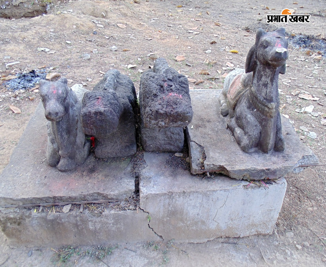 खरसावां. रामगढ़ शिव मंदिर के बाहर पाषाण का नंदी महाराज | Prabhat Khabar Network