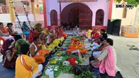 सरायरंजन में सवा लाख पार्थिव शिवलिंग पूजन, सात दंपती बने यजमान; दिनभर गूंजता रहा हर-हर महादेव