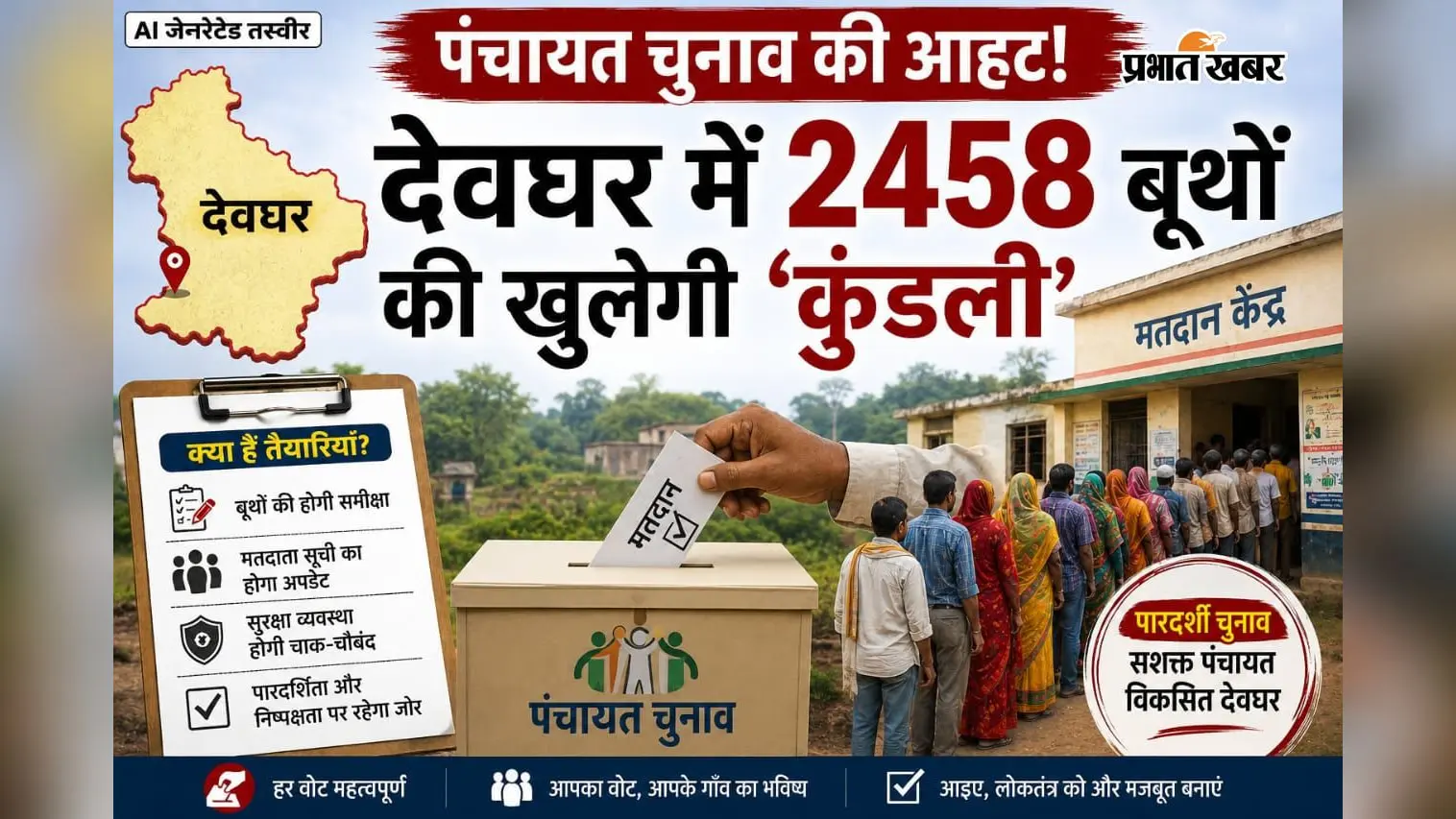 पंचायत चुनाव की आहट! देवघर में 2458 बूथों की खुलेगी ‘कुंडली’