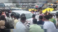 कैमूर : कुदरा में बड़ा सड़क हादसा, कंटेनर में घुसी कार फिर ट्रक से टकराई, बाल-बाल बचे सवार