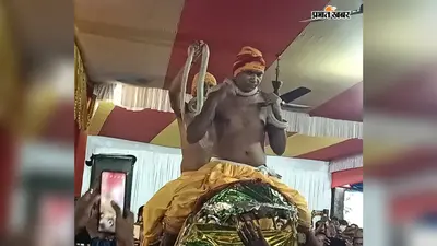 एक महीने पहले जंगलों से पकड़े गये विषधर सांपों को नदी में कराया स्नान, गले में लपेटकर जतायी आस्था