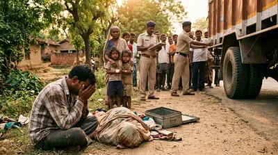 गर्भवती महिला को बेकाबू ट्रक ने कुचला, मौके पर मौत, 2 मासूम घायल