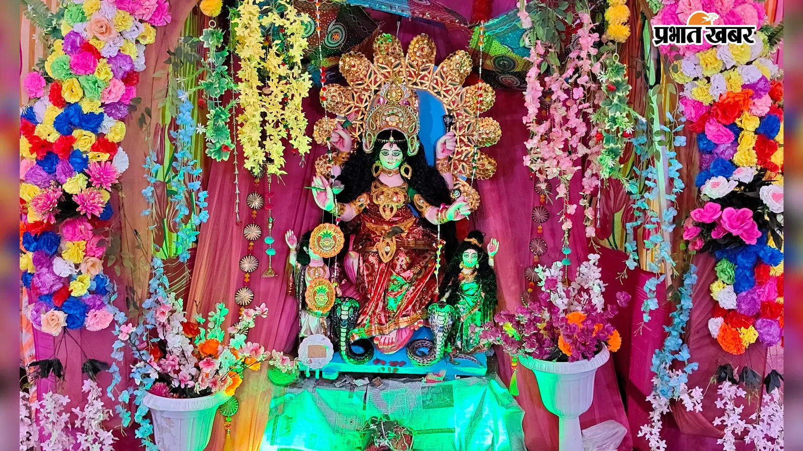 विषहरी देवी के जयकारों से गूंजा शिकारीपाड़ा, मां मनसा की पूजा में उमड़ी आस्था