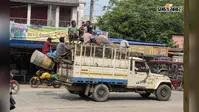 रोटी की तलाश में दे रहे हादसे को खुला न्योता, ढलाई मशीन पर बैठकर सफर कर रहे मजदूर