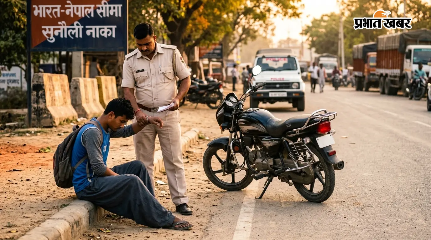 इंडो-नेपाल रोड पर पुलिस का एक्शन, चोरी की बाइक के साथ नेपाली युवक गिरफ्तार