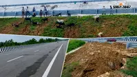 गंगा एक्सप्रेसवे पर बढ़ा खतरा, सुरक्षा दीवार टूटी, 140 मीटर सड़क धंसी, मवेशियों की आवाजाही से बढ़ी चिंता