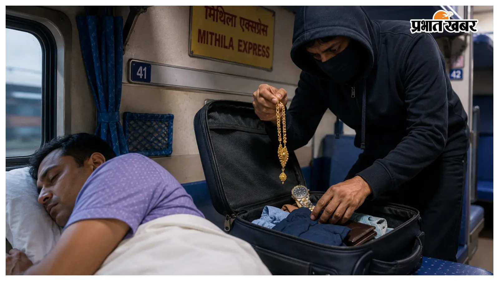 मिथिला एक्सप्रेस के एसी कोच में चोरी, यात्री के सोने के गहने और ब्रांडेड घड़ी गायब