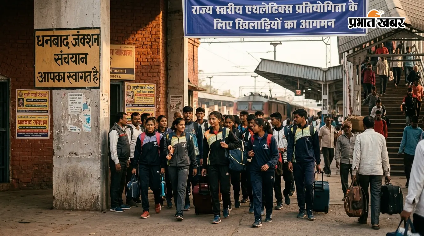 राज्य स्तरीय एथलेटिक्स प्रतियोगिता के लिए 20 खिलाड़ी पहुंचे धनबाद
