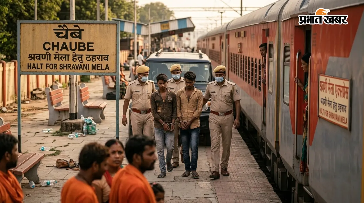 श्रावणी मेला एक्सप्रेस में चेन पुलिंग, दो यात्री पकड़े गये