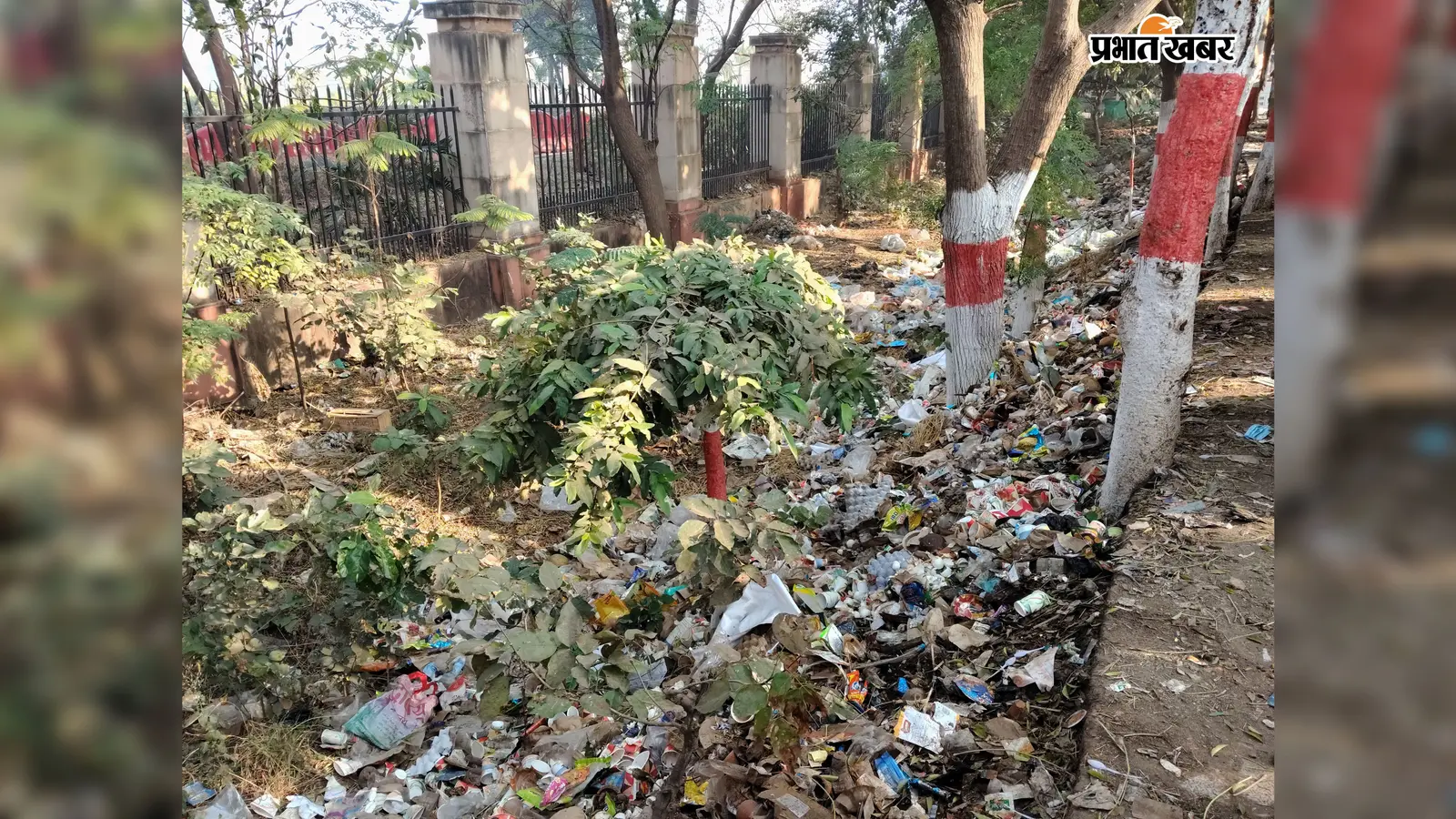 देवघर एम्स के बाहर पसरी गंदगी से मरीज परेशान, स्वच्छता अभियान की खुली पोल