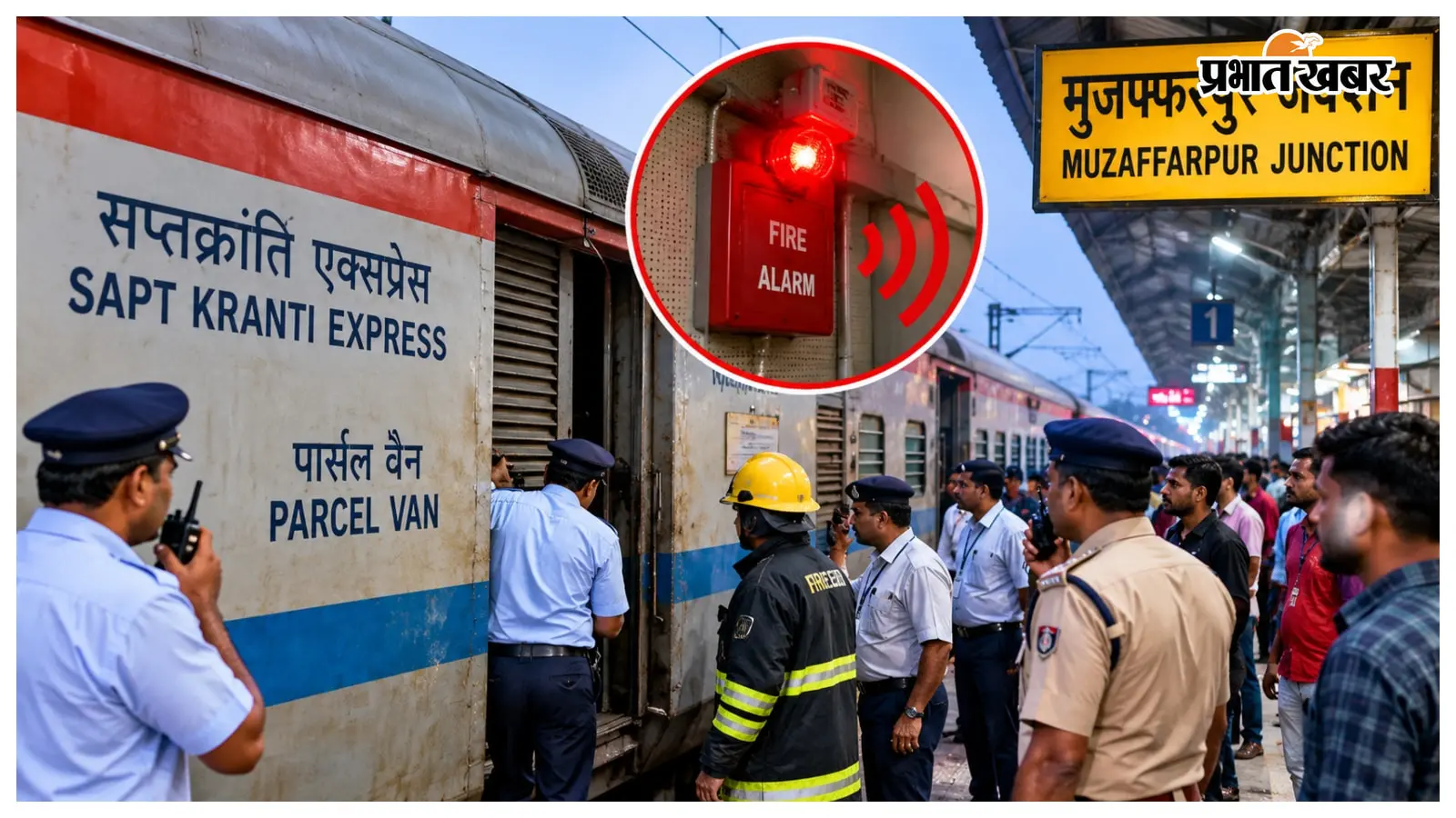 सप्तक्रांति एक्सप्रेस के पार्सल वैन में अचानक बजा फायर अलार्म: मोतिहारी से मुजफ्फरपुर तक मचा हलचल
