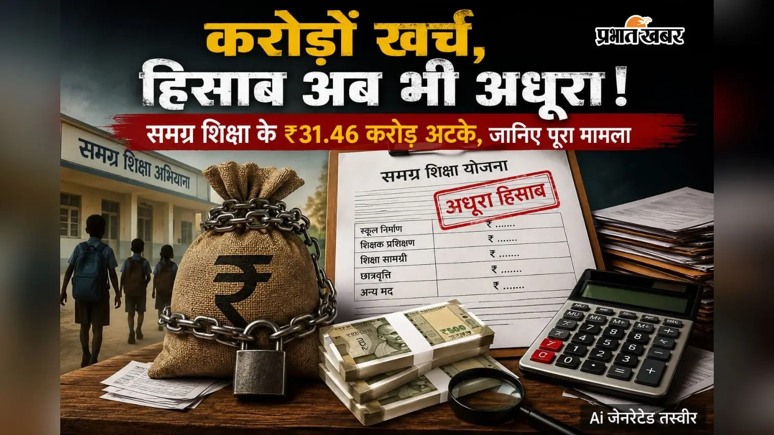करोड़ों खर्च, हिसाब अब भी अधूरा! समग्र शिक्षा के ₹31.46 करोड़ अटके, जानिए पूरा मामला
