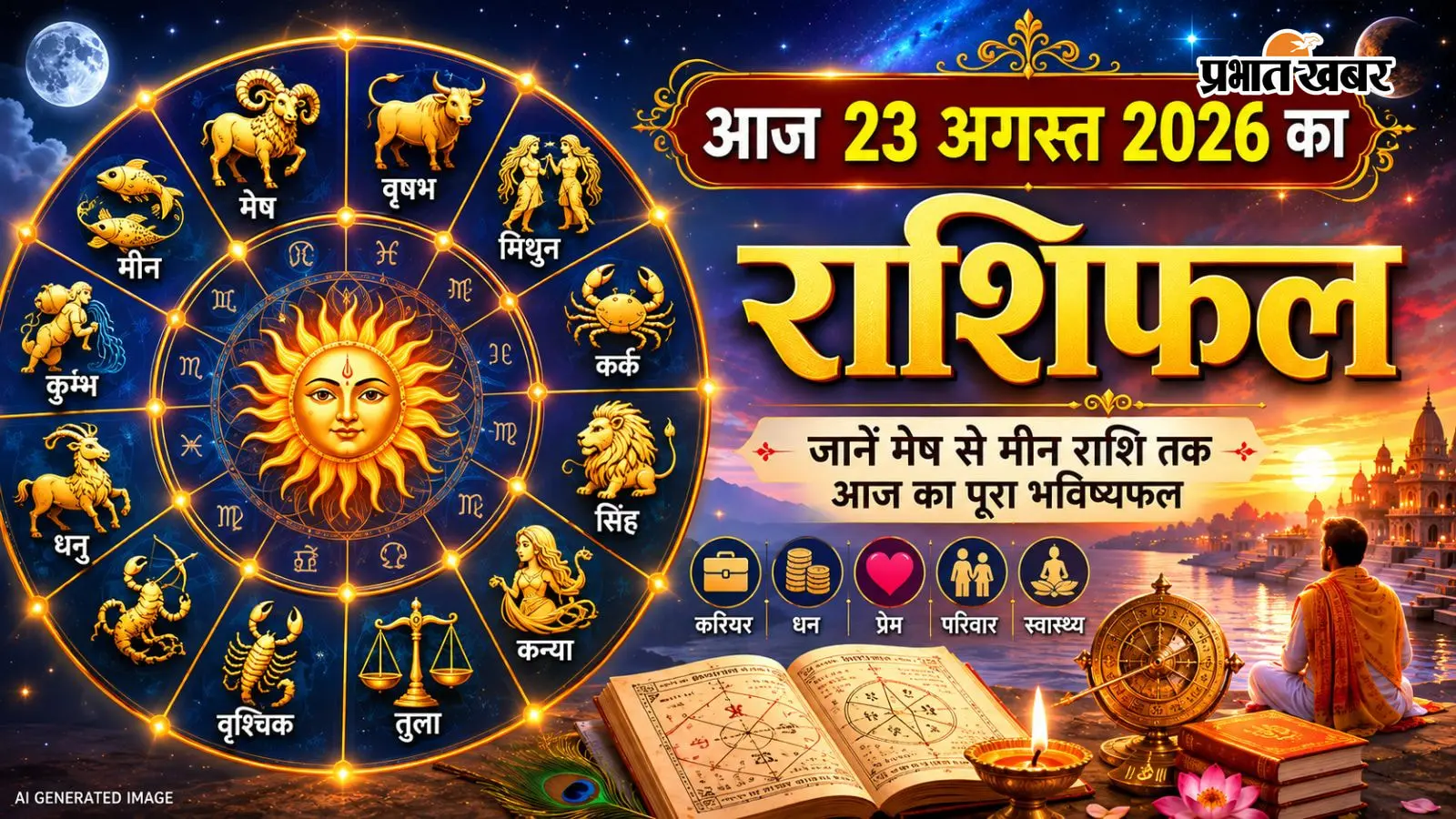 आज 23 अगस्त 2026 का राशिफल: रविवार को आज कौन सी भूल पड़ सकती है भारी और किस फैसले से बदलेगी आपकी किस्मत? जानें 12 राशियों का हाल