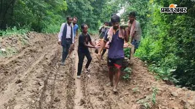 Sahibganj: मरीज को अस्पताल पहुंचाने के लिए खाट बनीं एंबुलेंस, अमडाबेडो गांव में सड़क तक नहीं