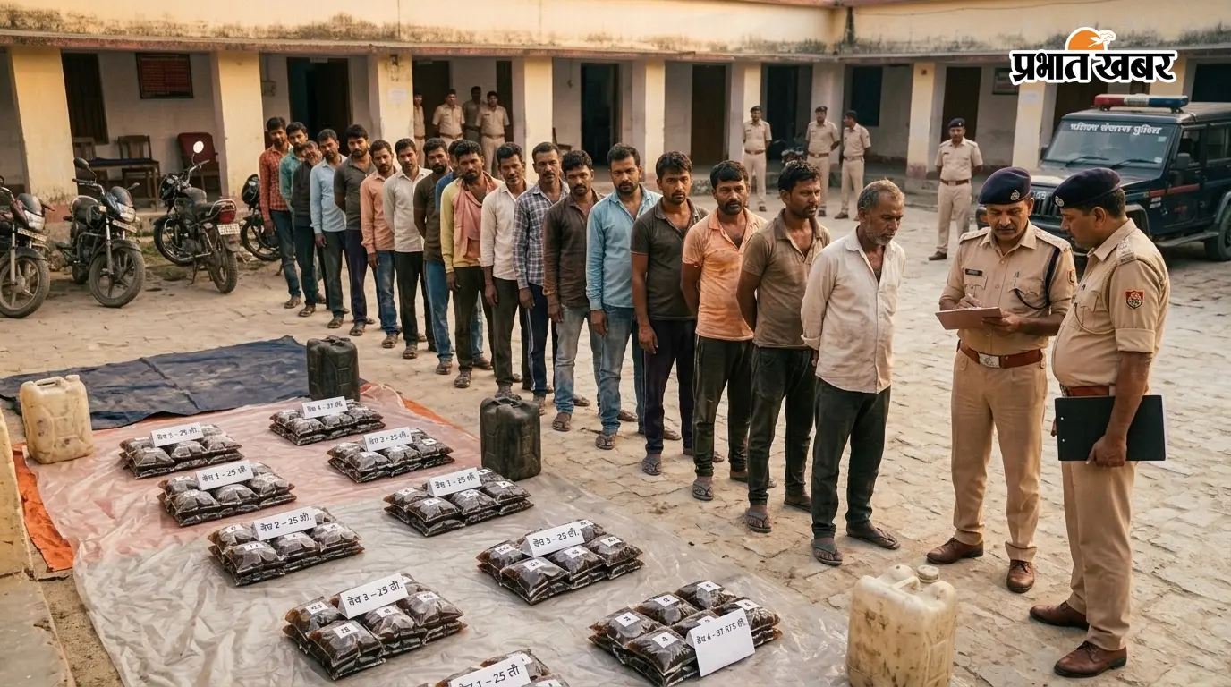 पश्चिम चंपारण पुलिस की 24 घंटे में बड़ी कार्रवाई, 14 गिरफ्तार, 112.875 लीटर शराब बरामद