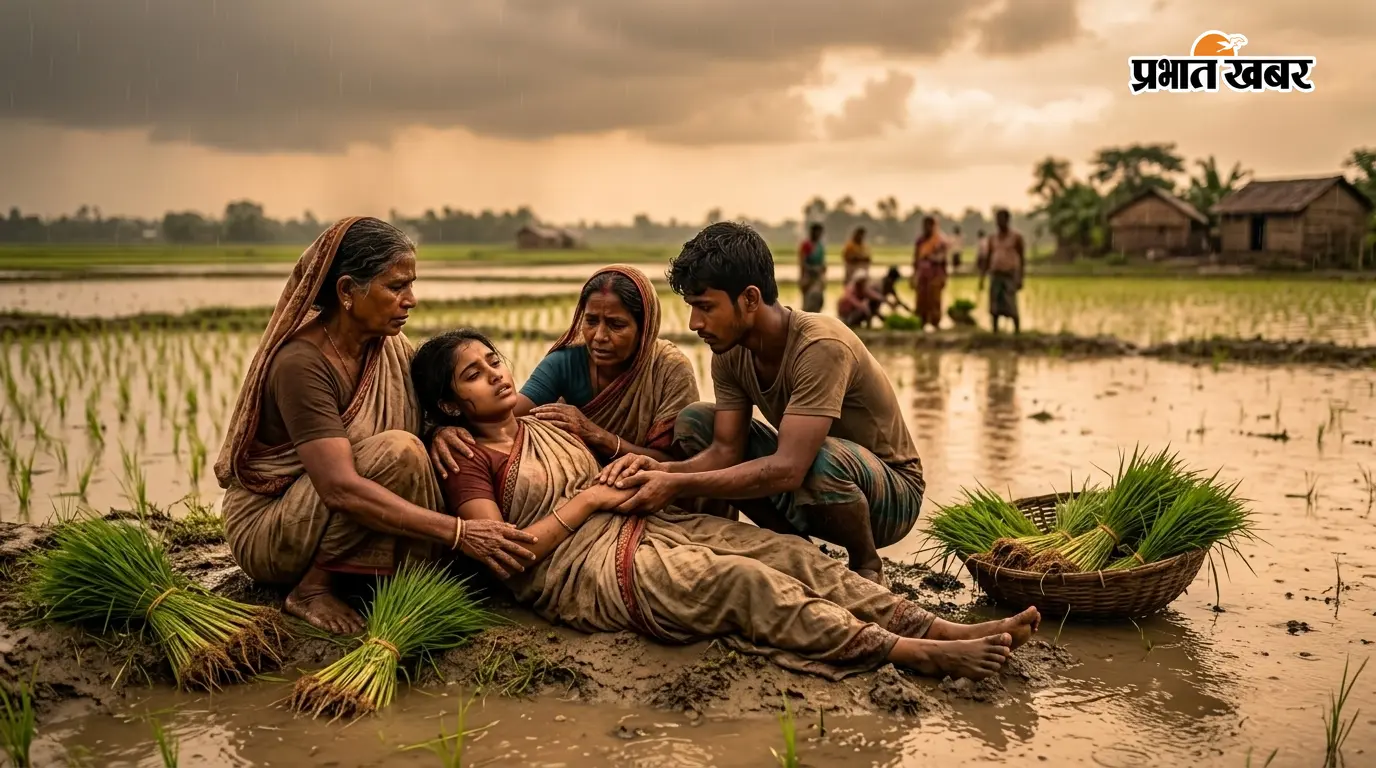 खेत में धान का बिचड़ा उठाते समय वज्रपात, युवती गंभीर