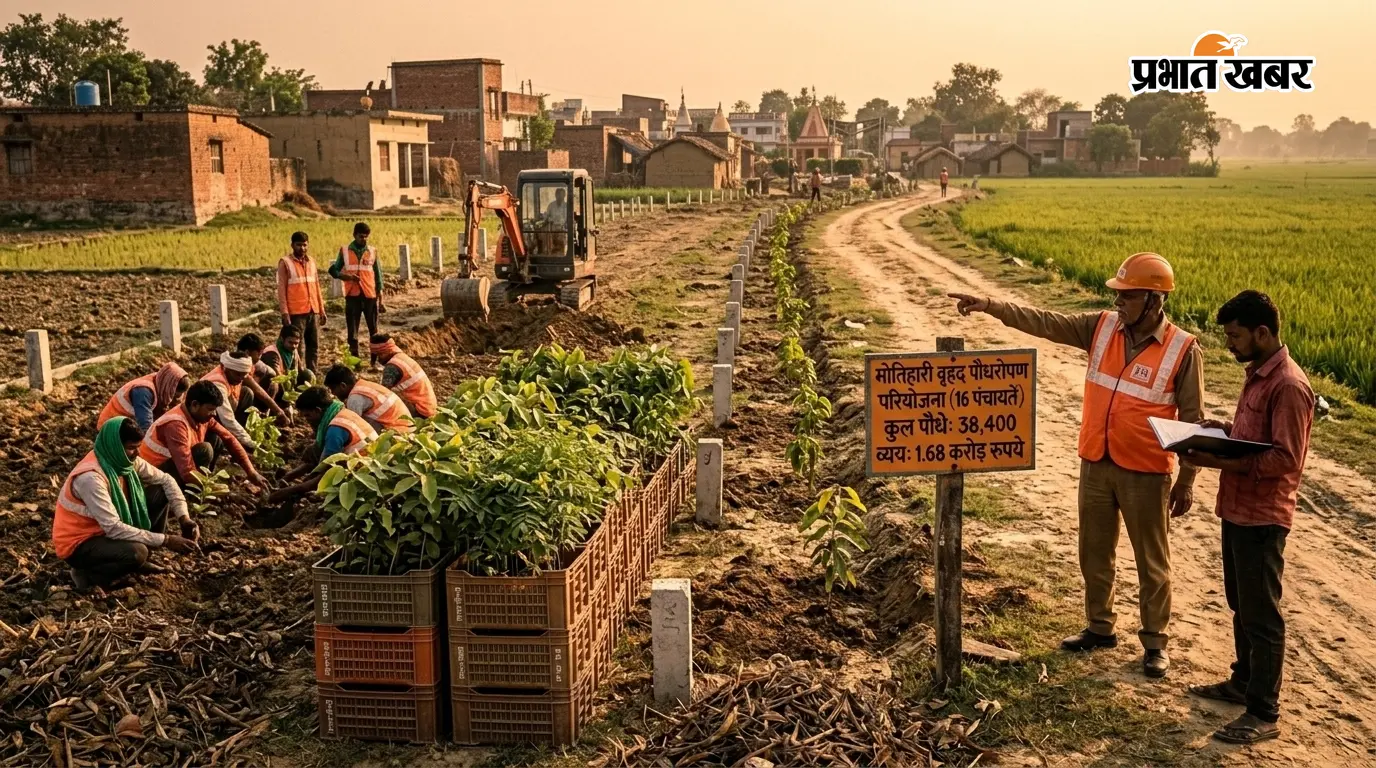 मोतिहारी की 16 पंचायतों में लगेंगे 38,400 पौधे, पौधरोपण पर खर्च होंगे 1.68 करोड़ रुपये