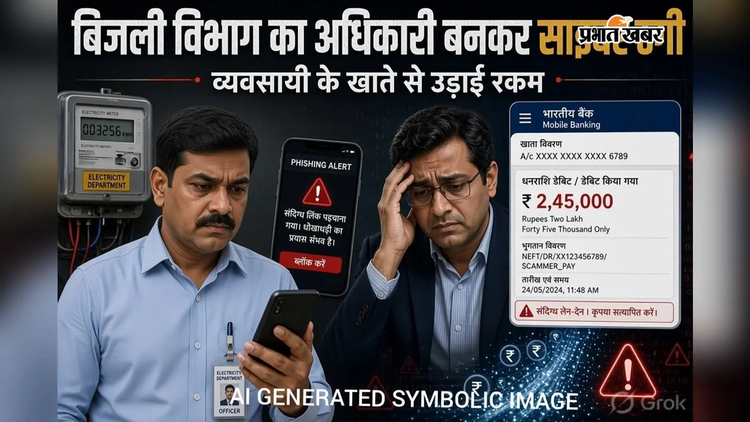 बिजली विभाग का अधिकारी बनकर कारोबारी से साइबर ठगी, खाते से उड़ाई रकम